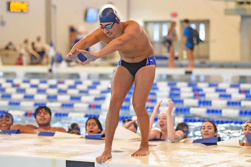 Cypress Springs High School junior Nathan Salgado was the final CFISD swimmer to participate in the relay.